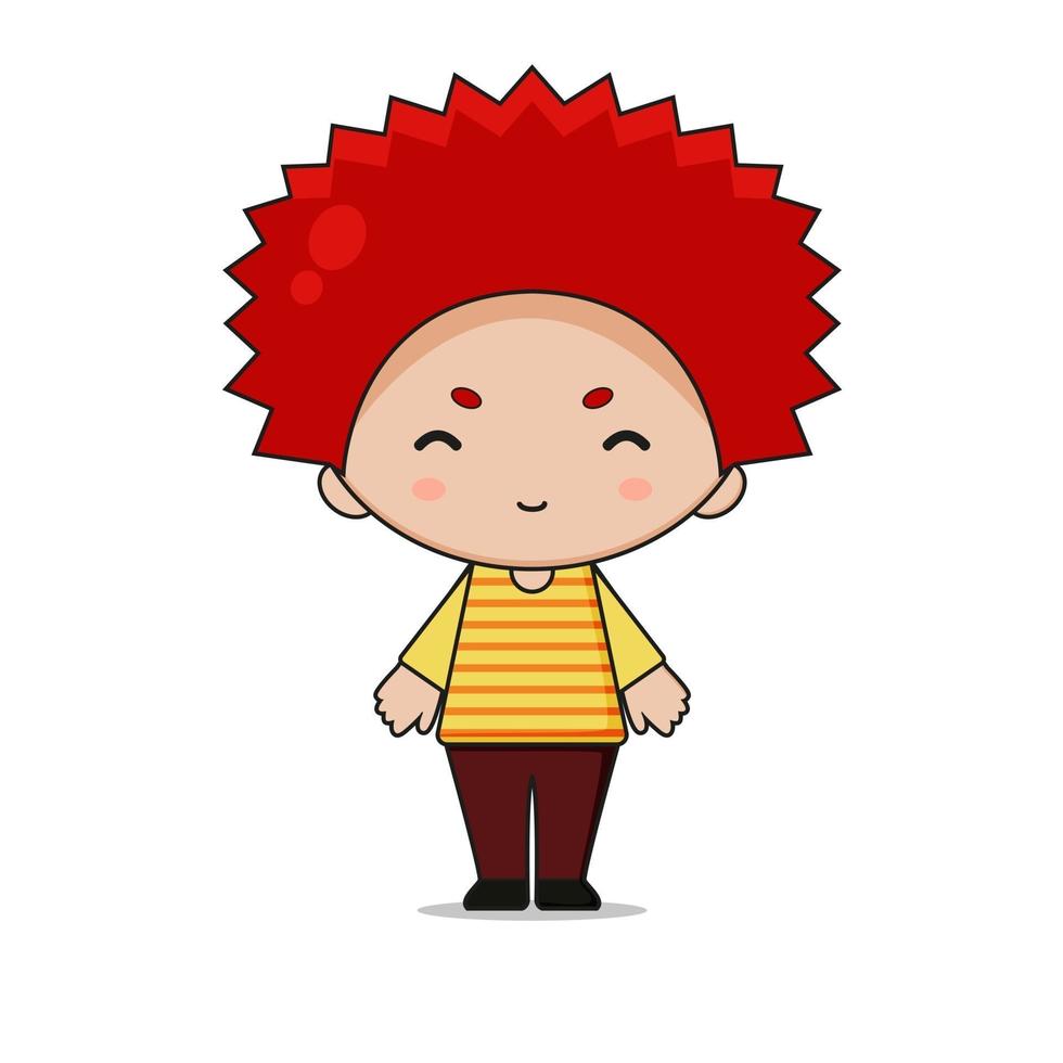 Cute Boy Mascot Character Illustration vector