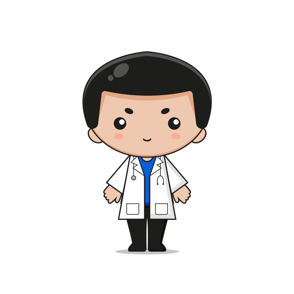Cute Doctor Mascot Character Illustration vector