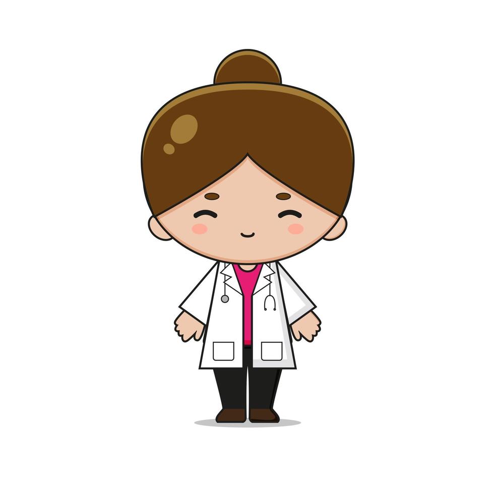 Cute Doctor Mascot Character Illustration vector