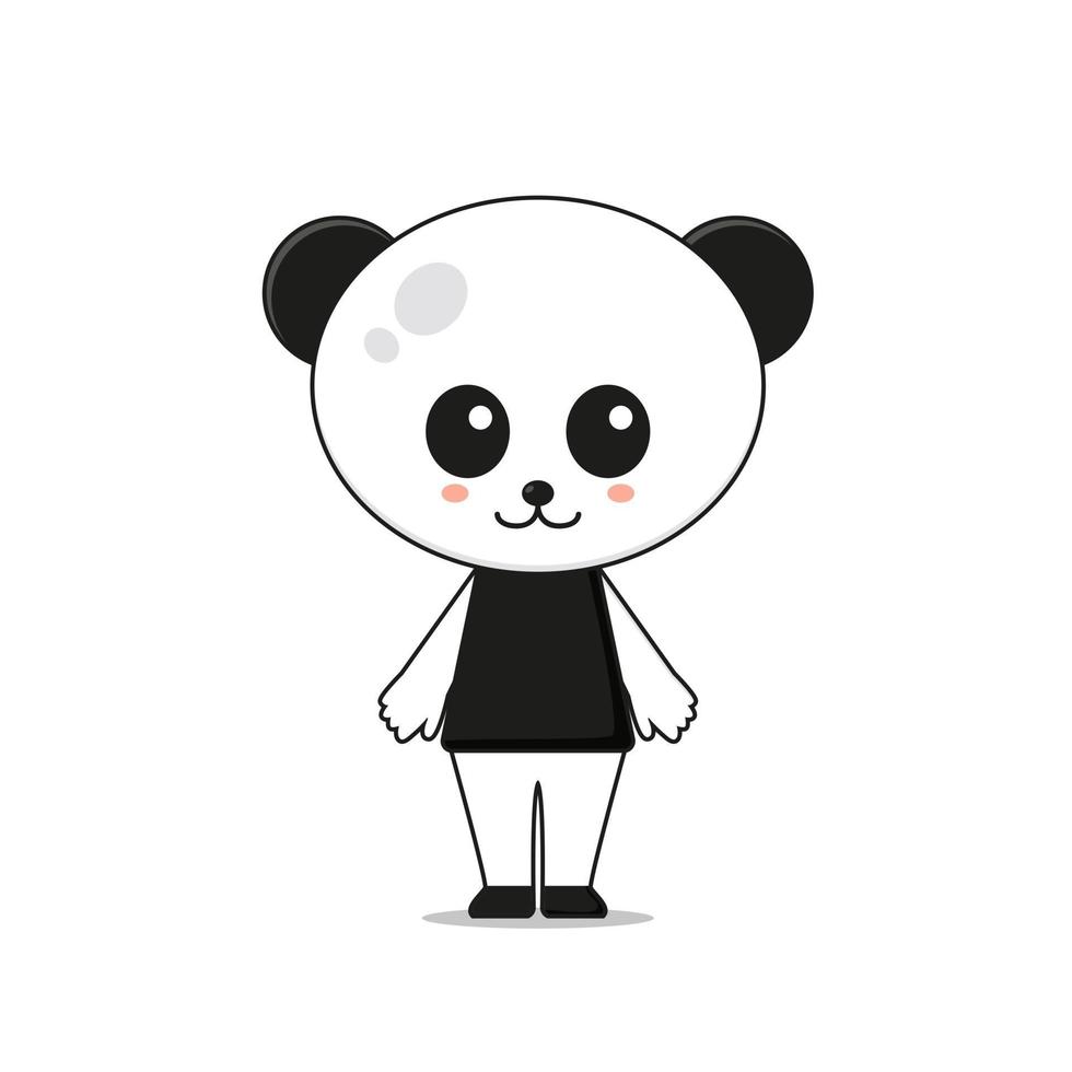 lindo diseño de personaje de mascota panda vector