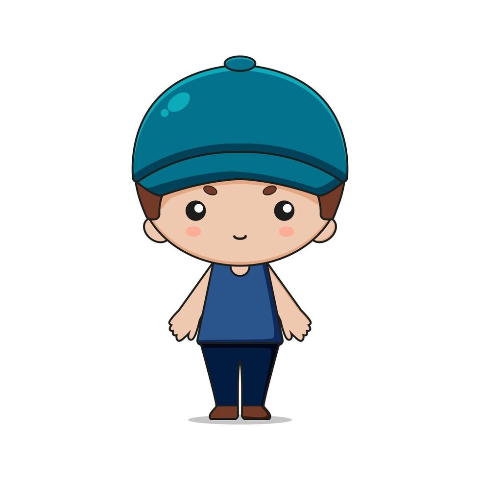Cute Boy Mascot Character Illustration vector