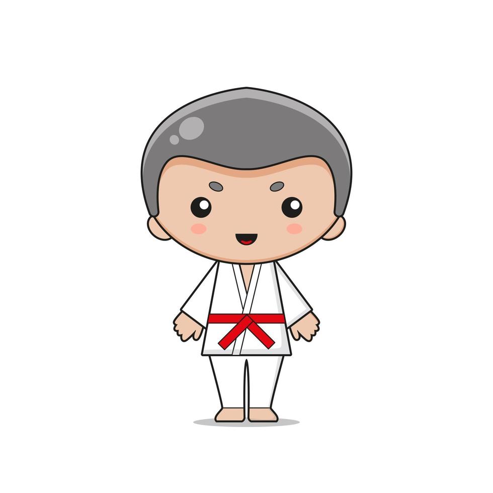 lindo diseño de personaje de mascota de karate vector