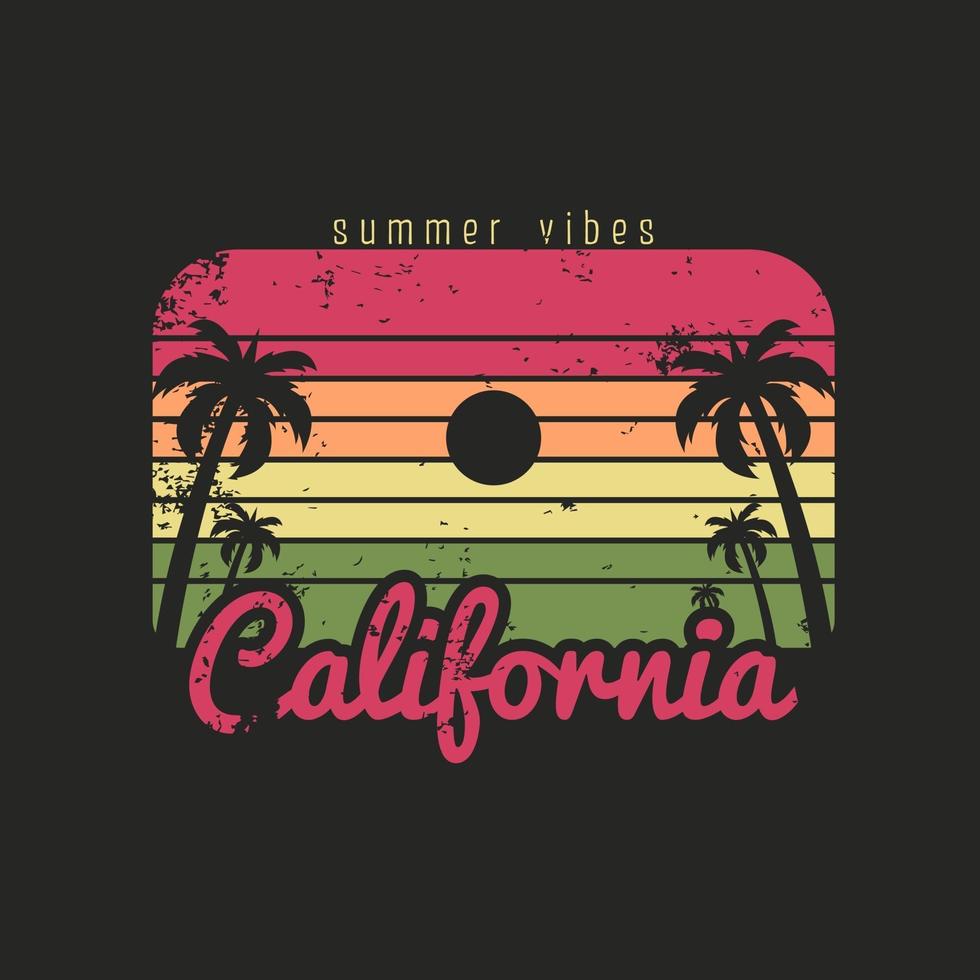 ilustración de las vibraciones de verano de la playa de california vector