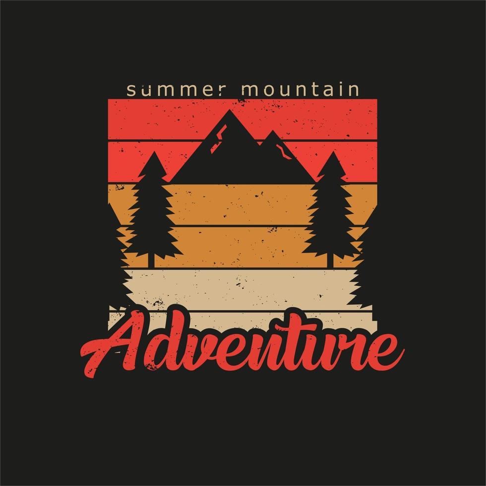 ilustración de aventura de montaña de verano vector