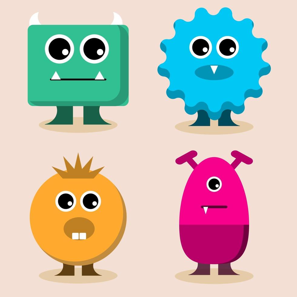 Cute Monster Set vector