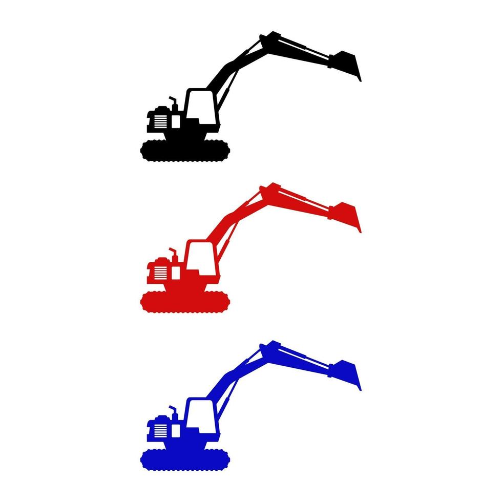 Excavator On White Background vector