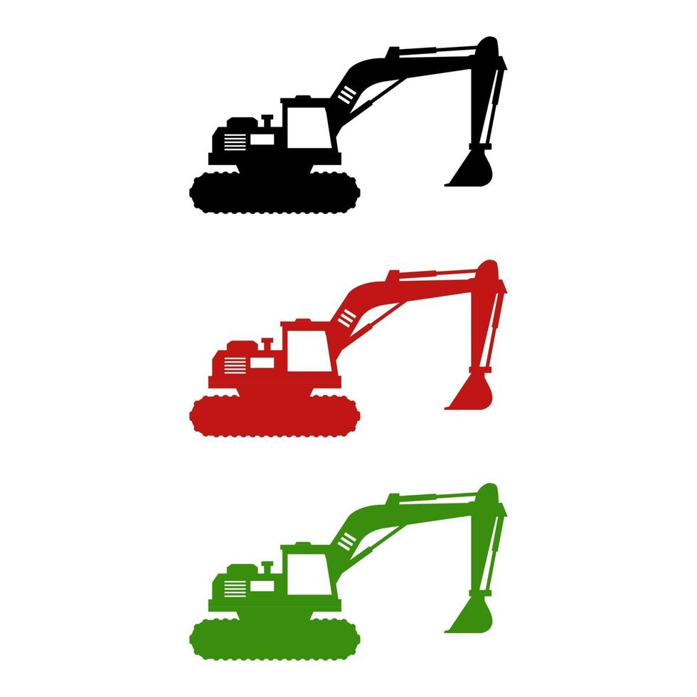 Excavator On White Background vector