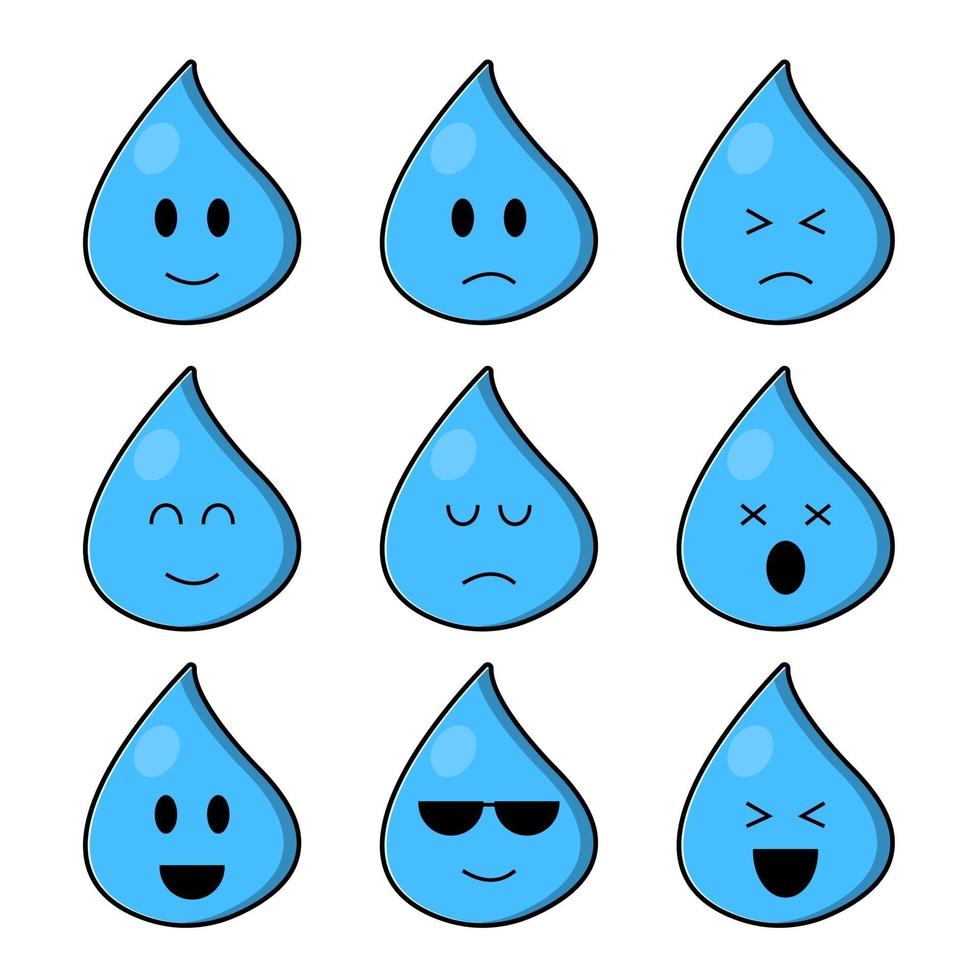 Cute Water Mascot Set vector