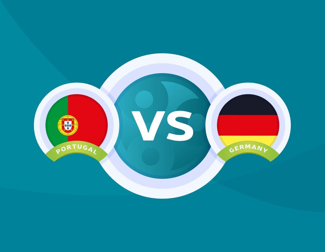 fútbol portugal vs alemania vector