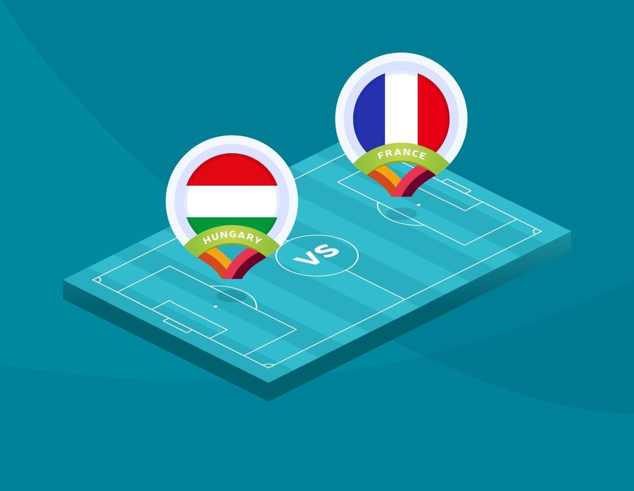 Hungary vs france match vector