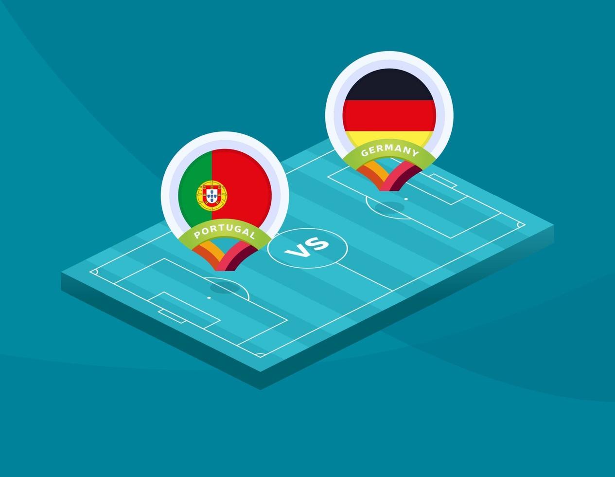Portugal vs Germany football vector