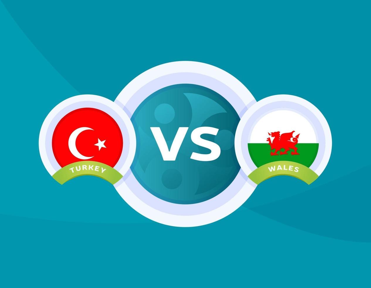 turkey vs Wales match vector