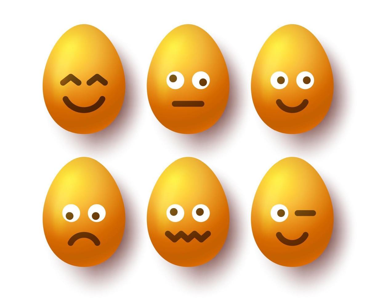 3d Easter egg emoji set vector