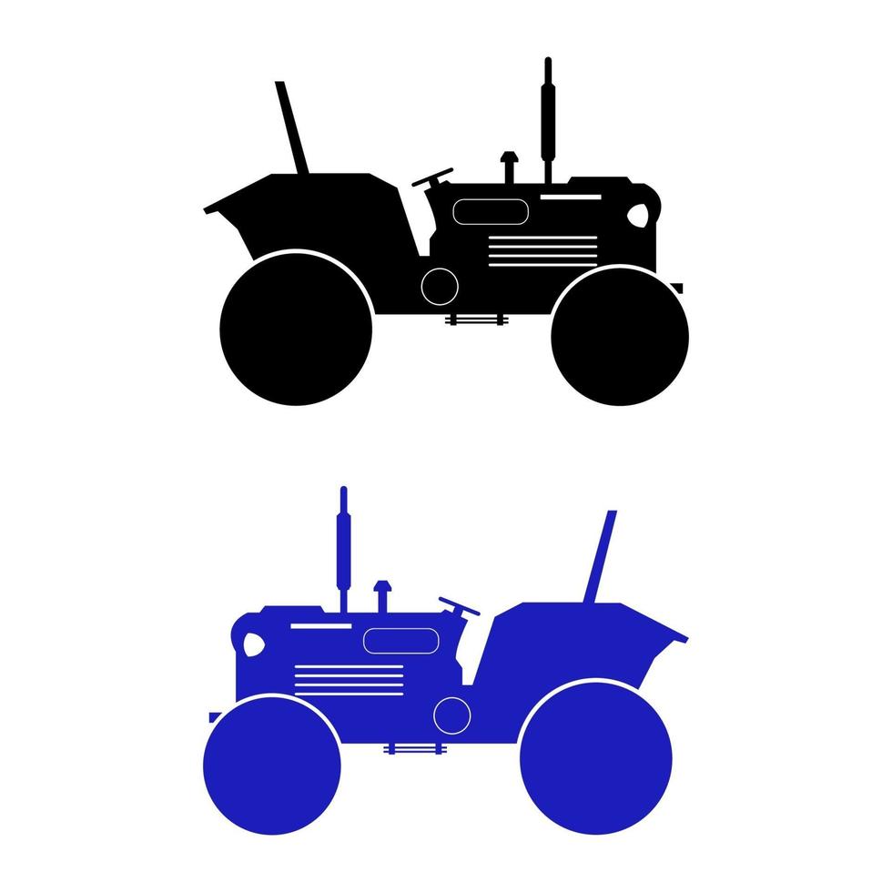conjunto de tractor sobre fondo blanco vector