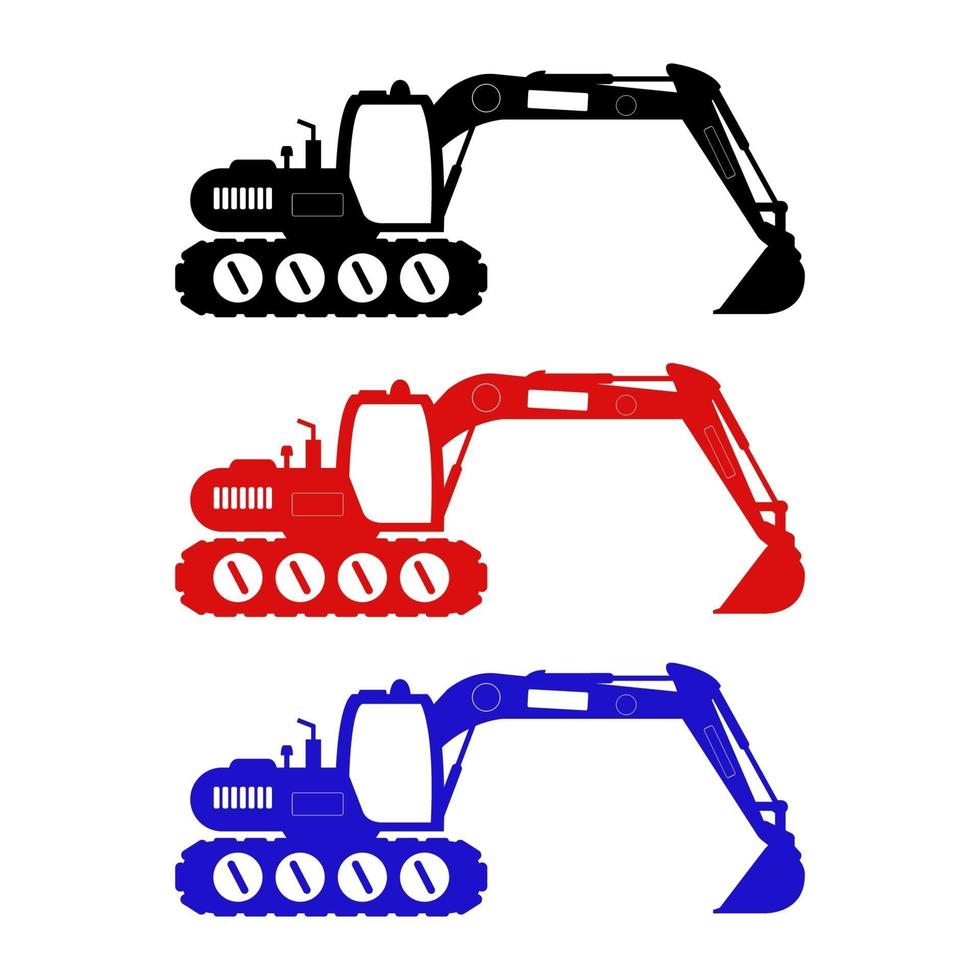 Excavator On White Background vector
