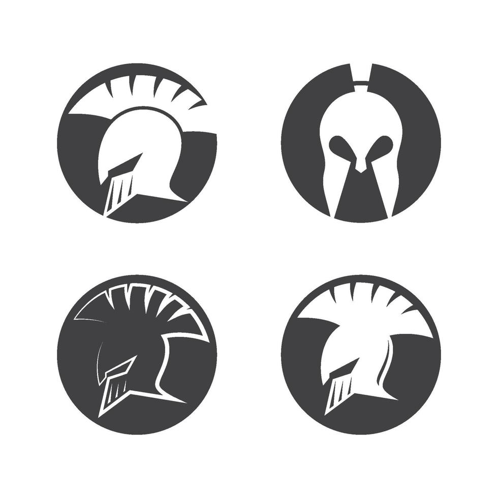 conjunto de ilustraciones de imágenes de diseño de logotipo espartano vector