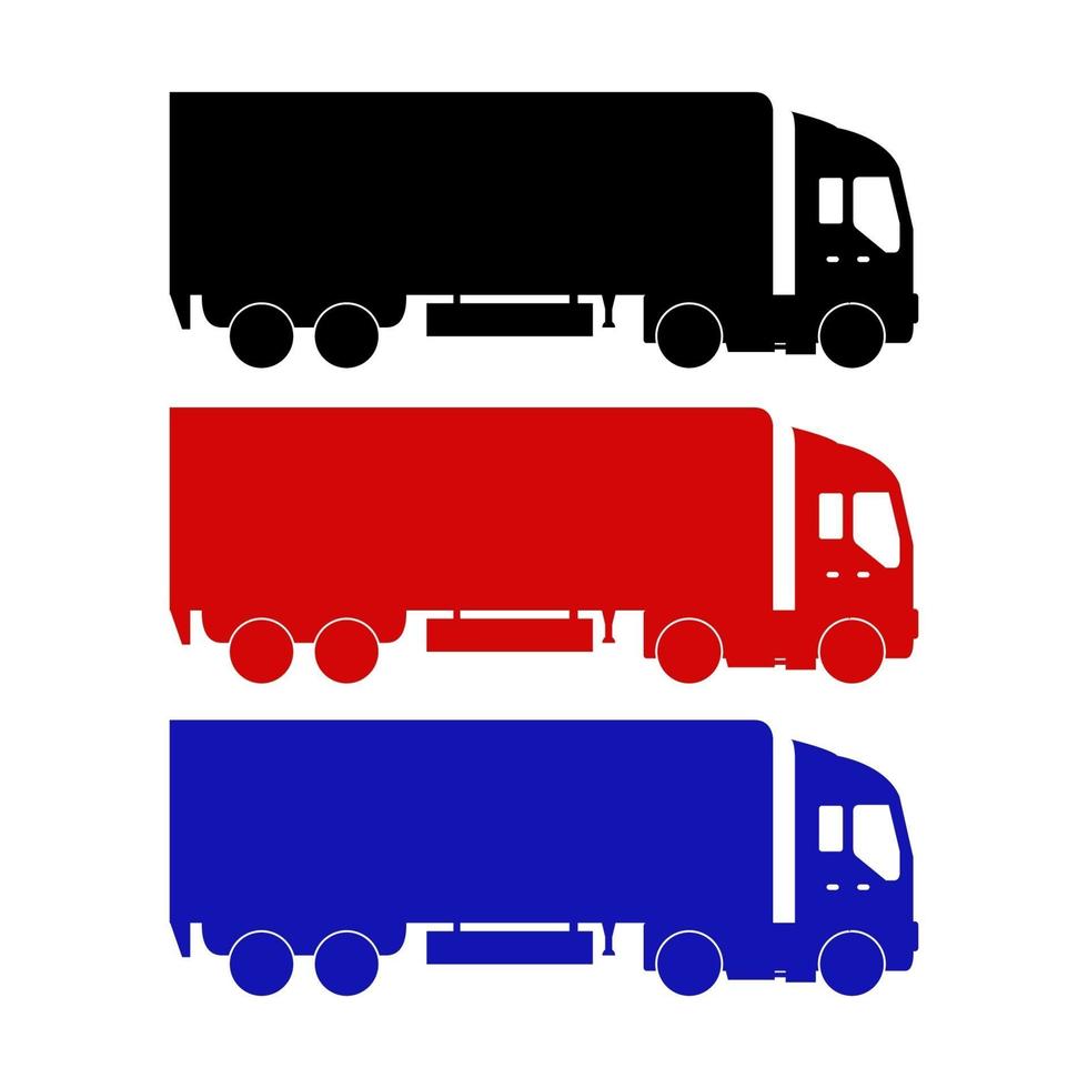 Set Of Trucks On White Background vector