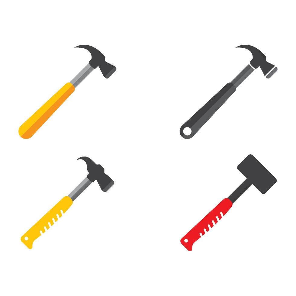 Hammer logo images illustration set vector