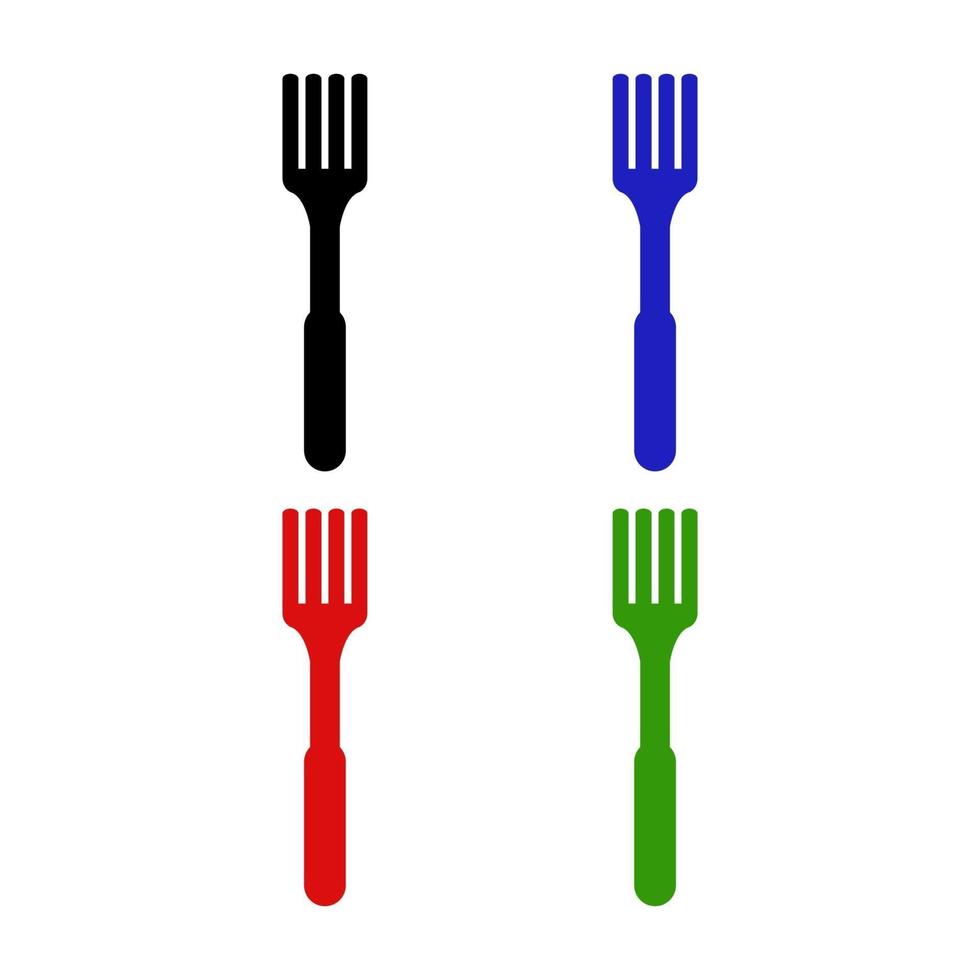 Fork Set On White Background vector