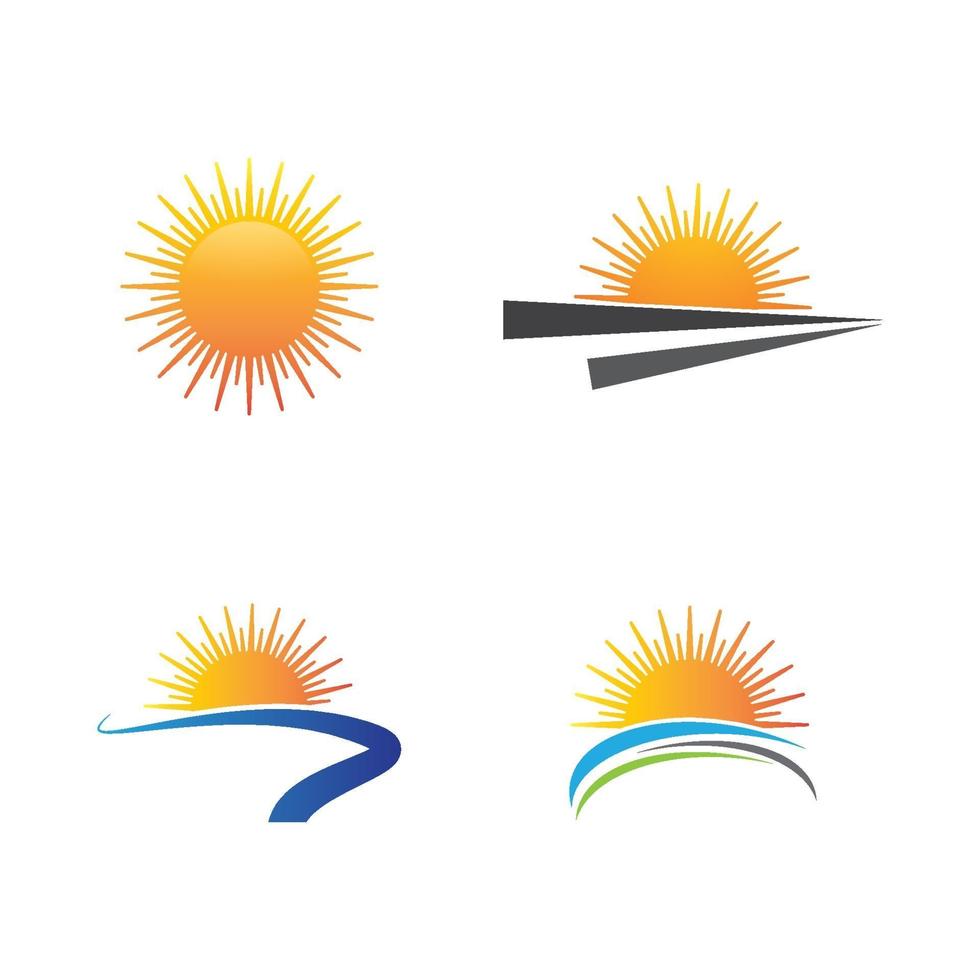 conjunto de imágenes del logotipo de la puesta del sol vector
