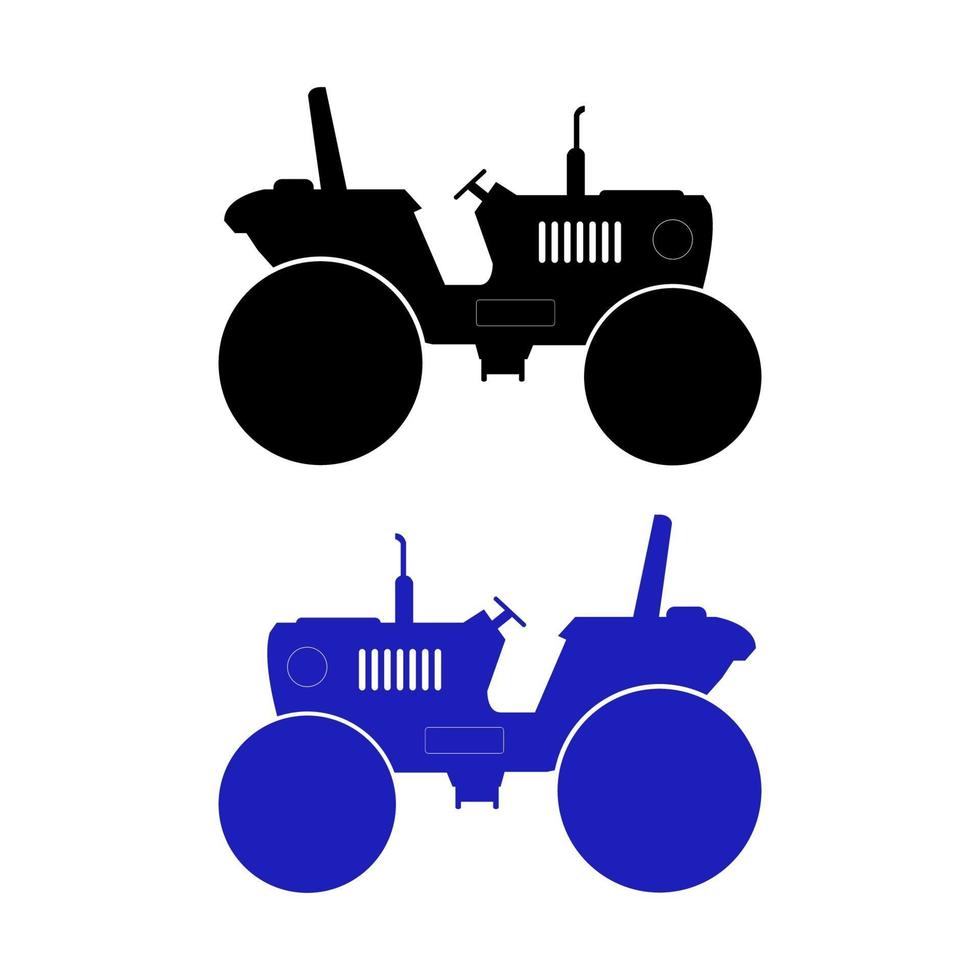 conjunto de tractor sobre fondo blanco vector