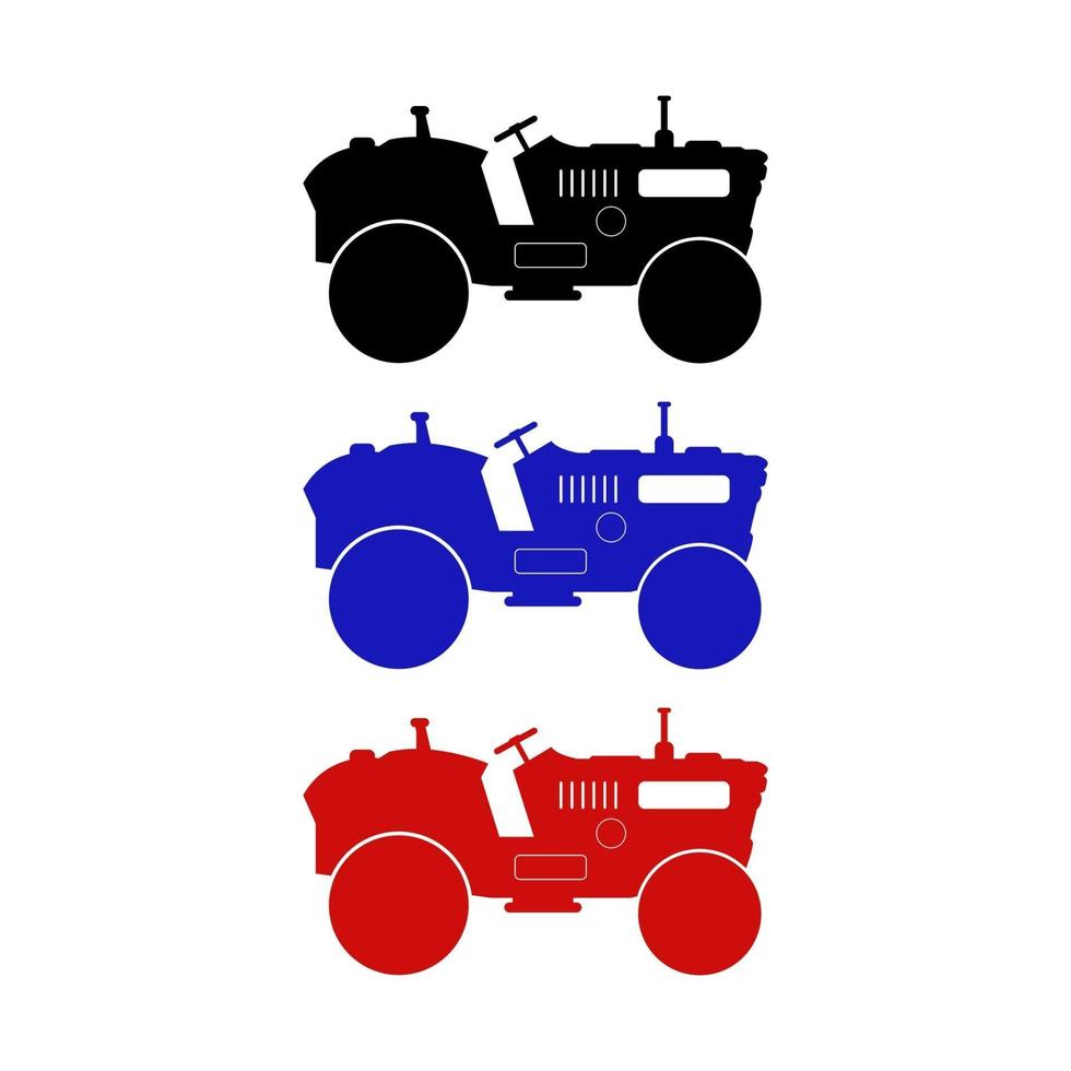 Set Of Tractor On White Background vector