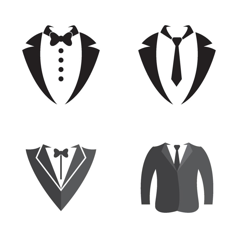 conjunto de imágenes de logo de esmoquin vector