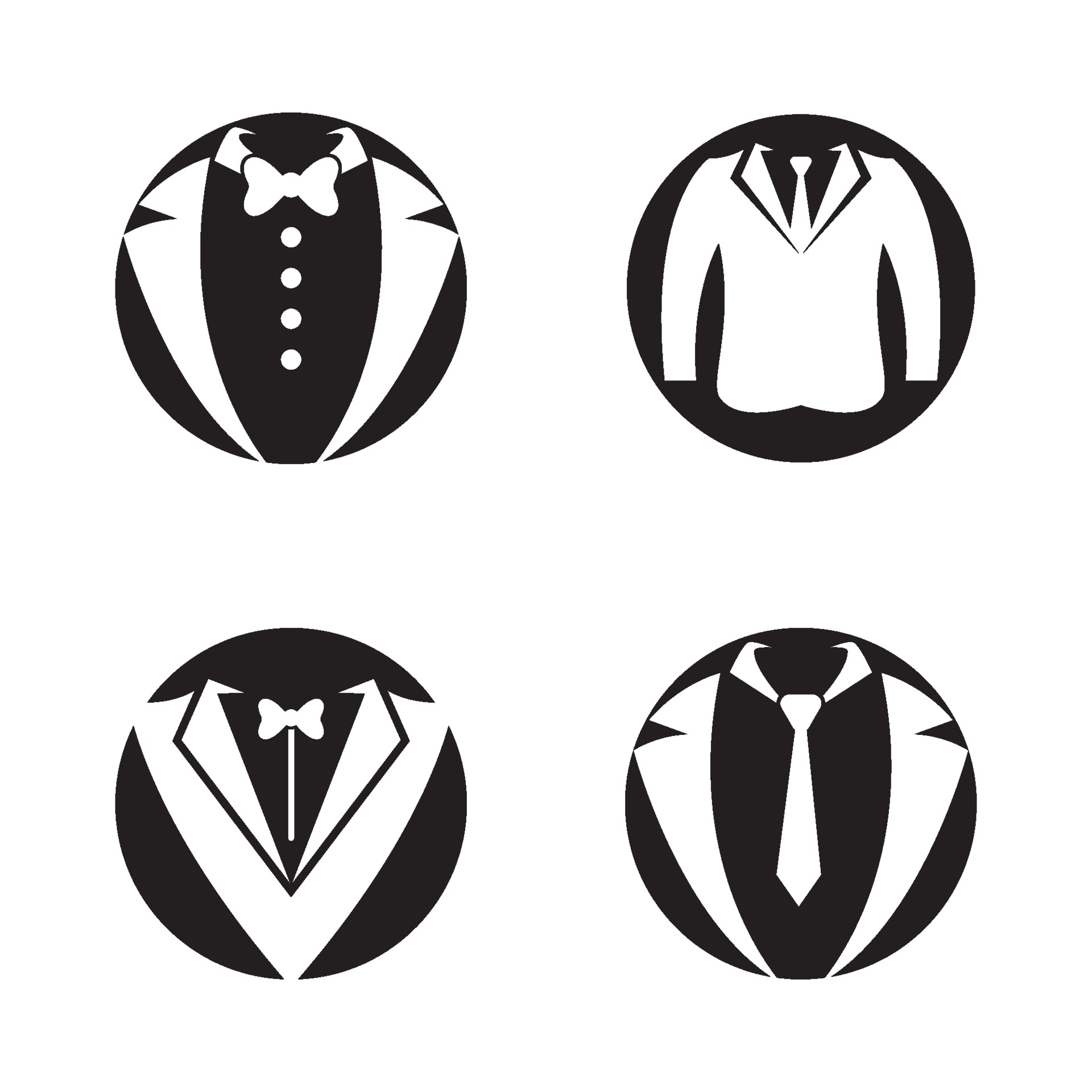 Tuxedo logo images set 2084796 Vector Art at Vecteezy