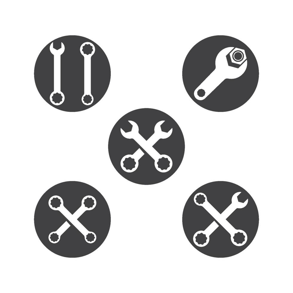 Wrench logo images illustration set vector