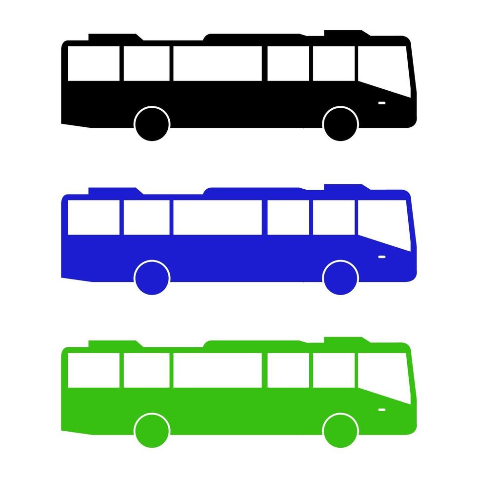 Set Of City Bus On White Background vector