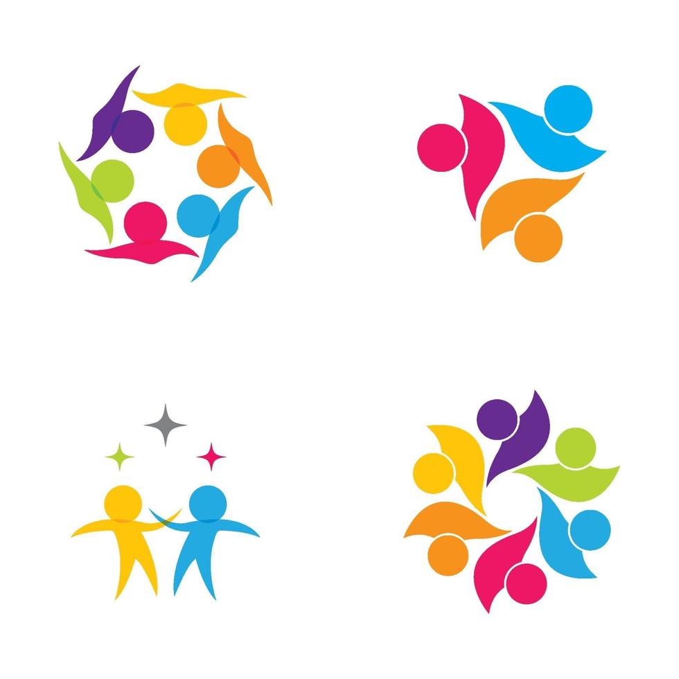 Community care logo images design set vector