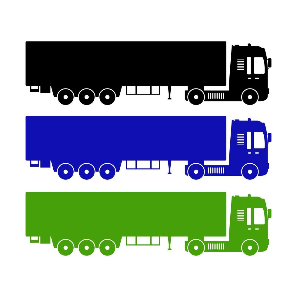 Set Of Trucks On White Background vector