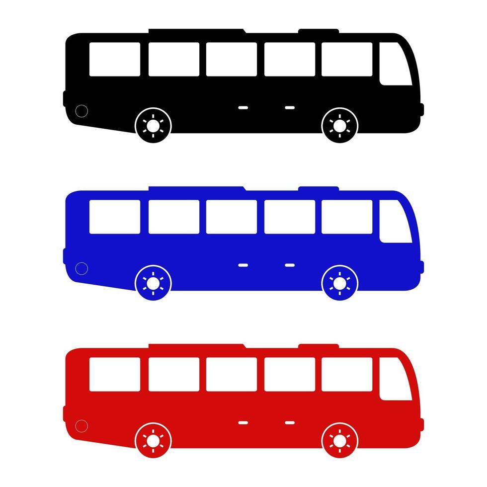 Set Of City Bus On White Background vector