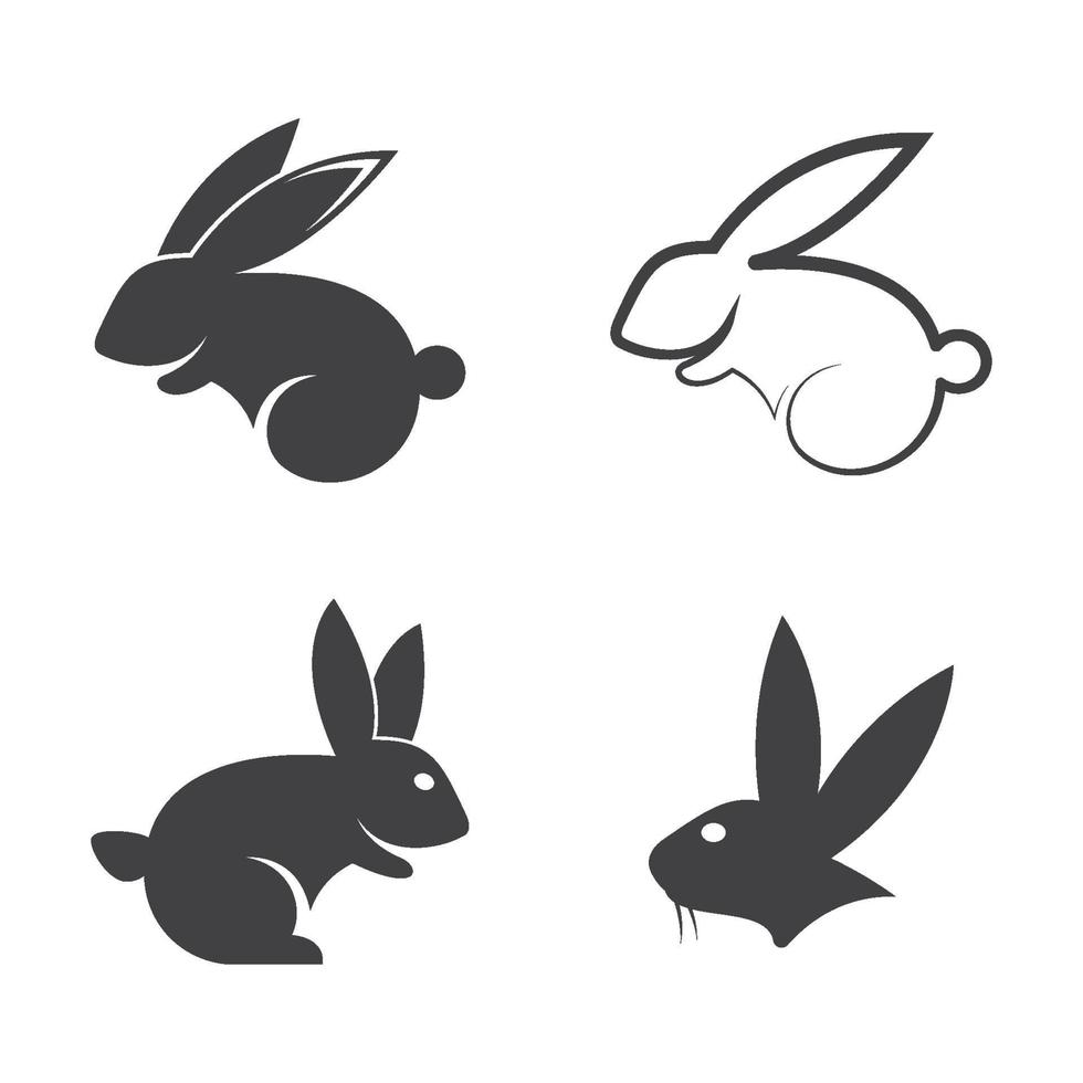 conjunto de ilustraciones de imágenes de logotipo de conejo vector