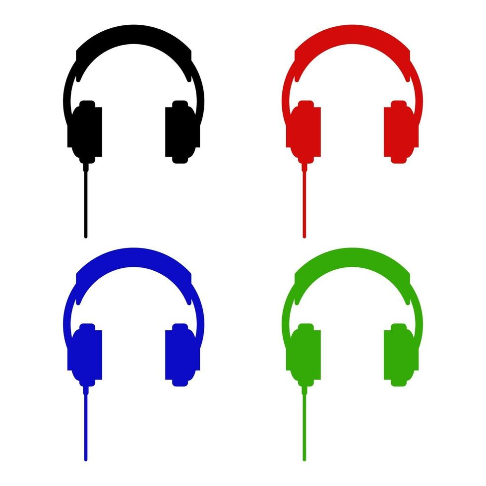 auriculares sobre fondo blanco vector