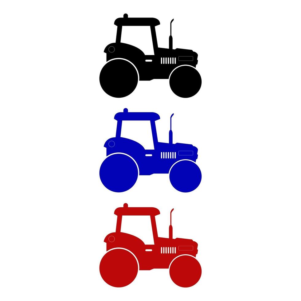 conjunto de tractor sobre fondo blanco vector