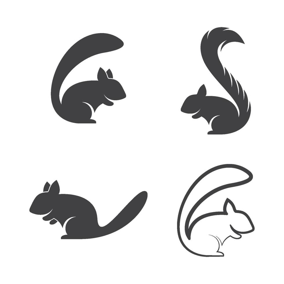 conjunto de ilustraciones de imágenes de logotipo de ardilla vector
