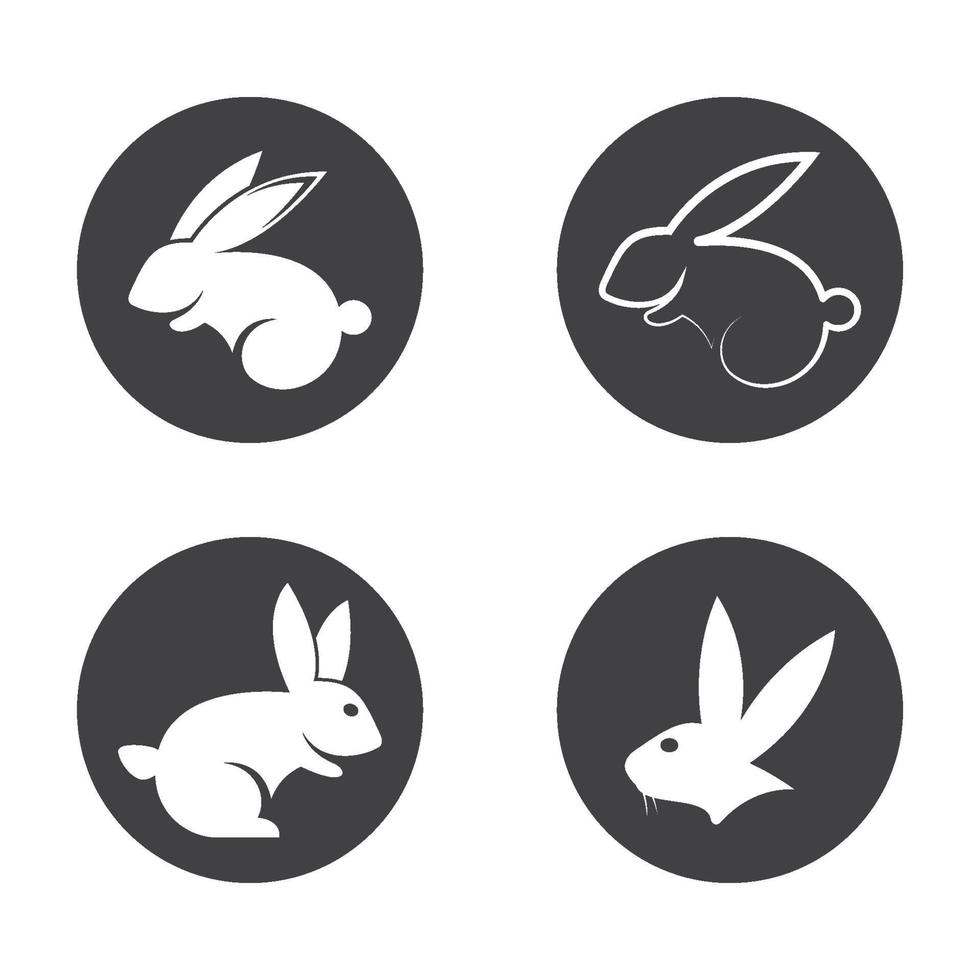 Rabbit logo images  illustration set vector