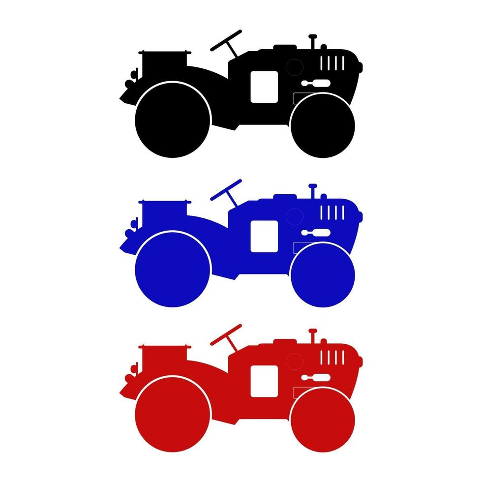 Set Of Tractor On White Background vector