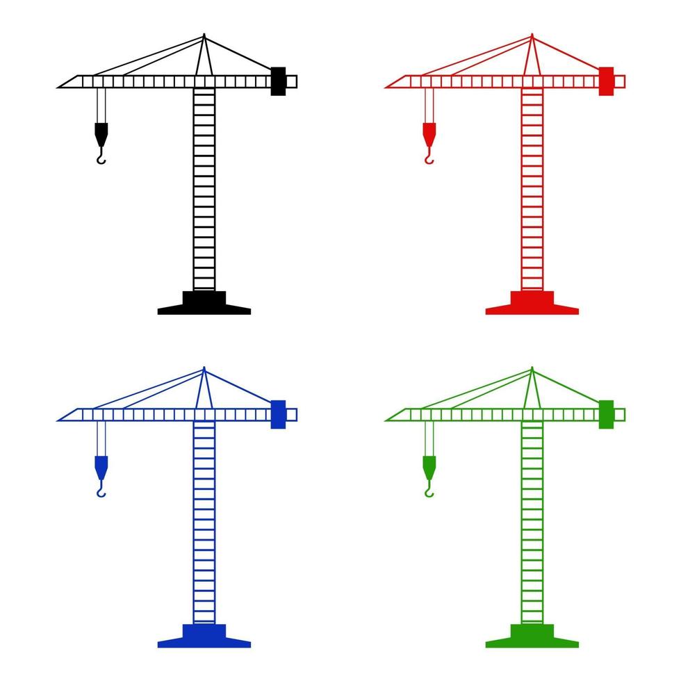 grua sobre fondo blanco vector