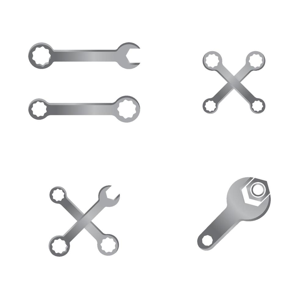 Wrench logo images illustration set vector