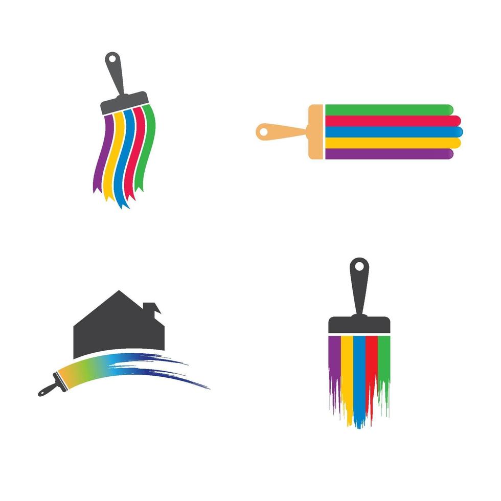 Paintbrush logo images illustration set vector