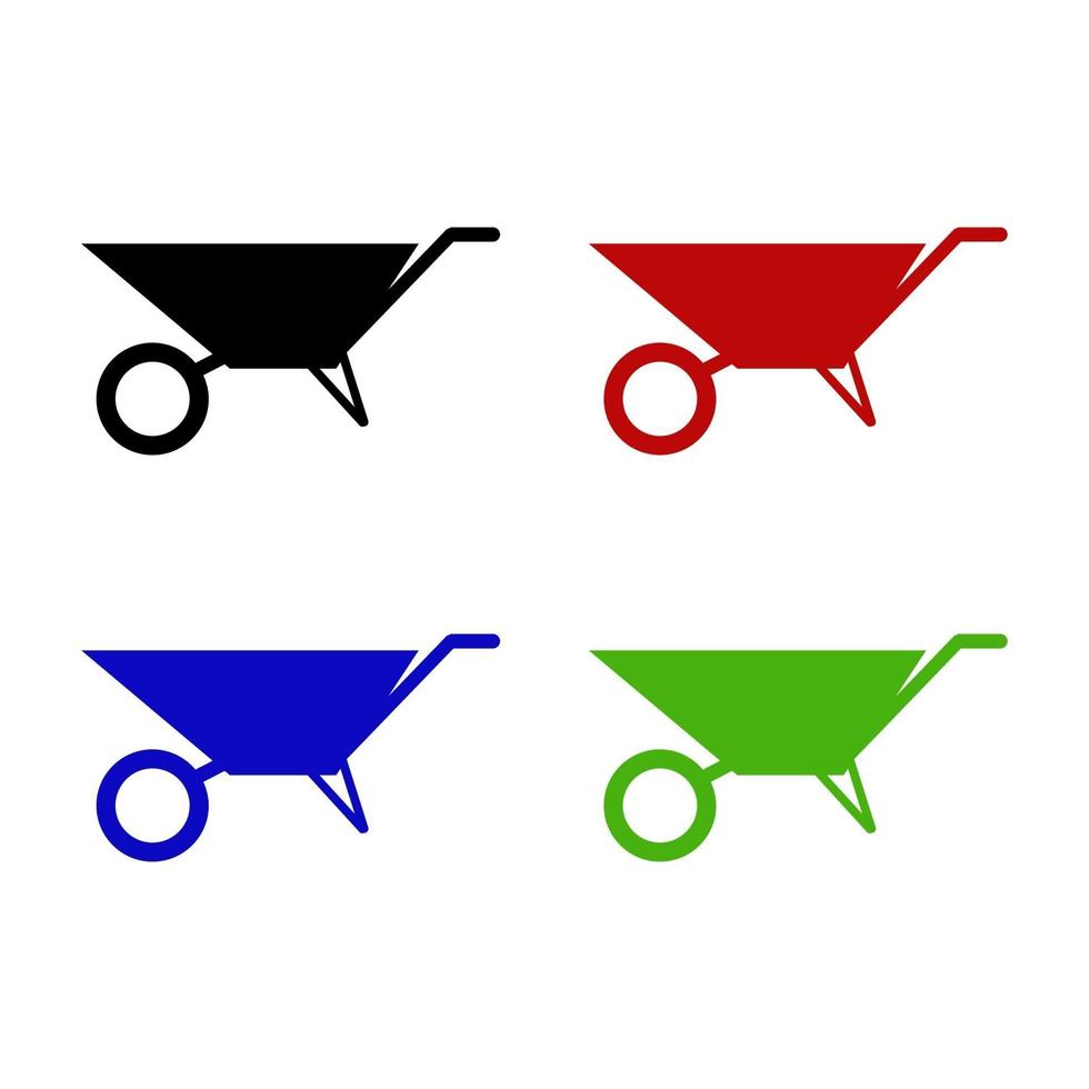 Set Of Wheelbarrow On White Background vector