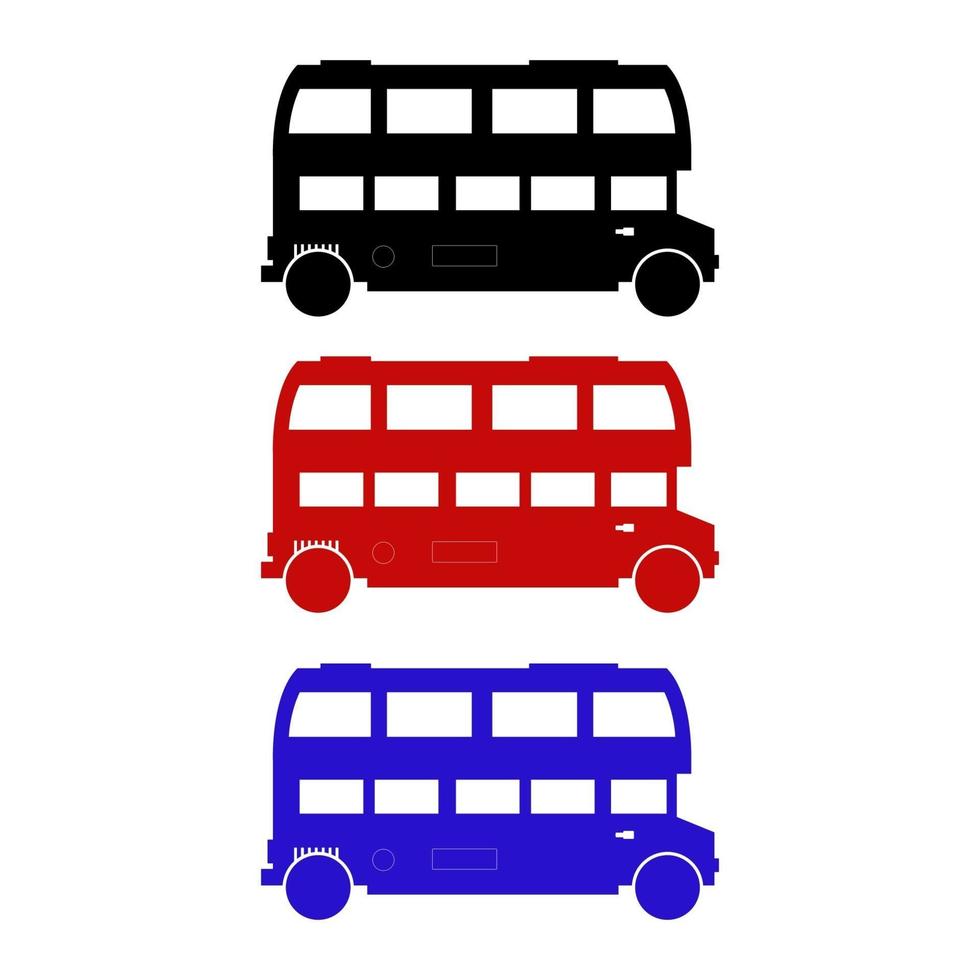 Set Of English Bus On White Background vector