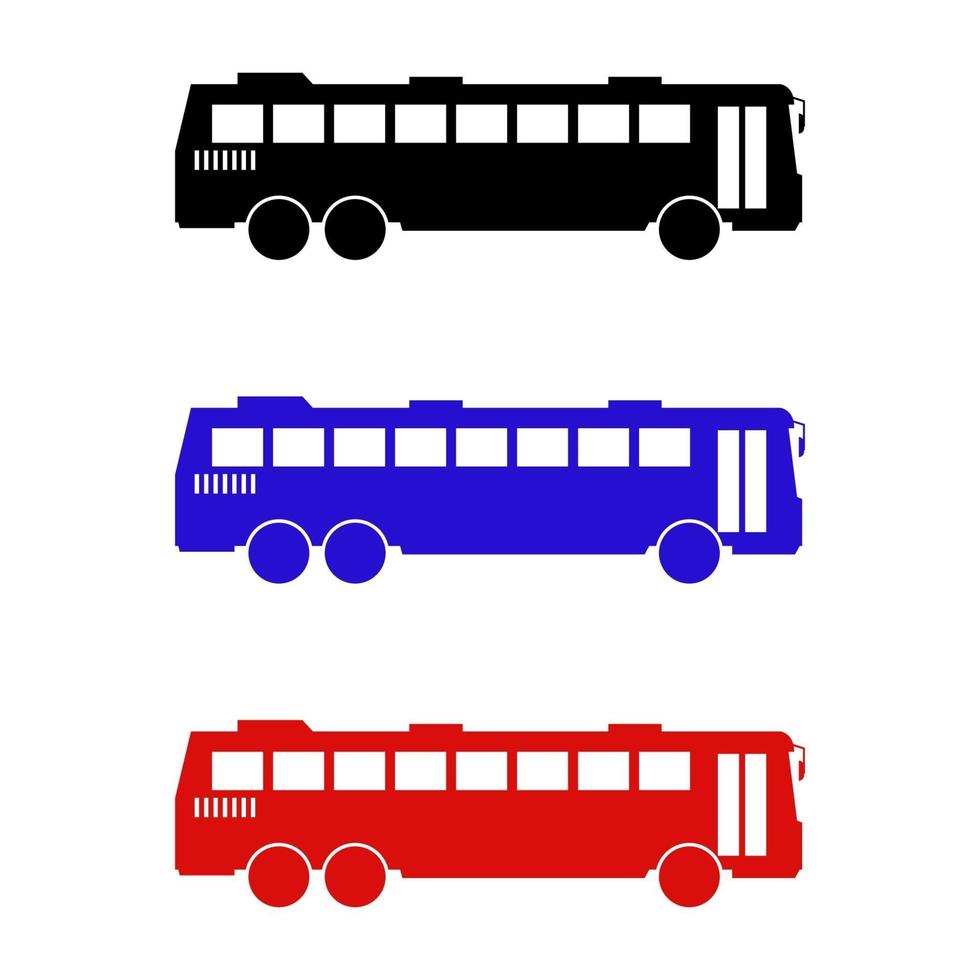 Conjunto de autobús escolar sobre fondo blanco. vector