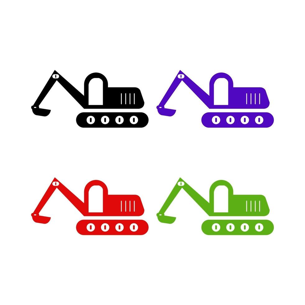 Excavator On White Background vector