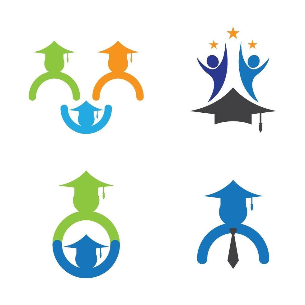 conjunto de diseño de logotipo de educación vector