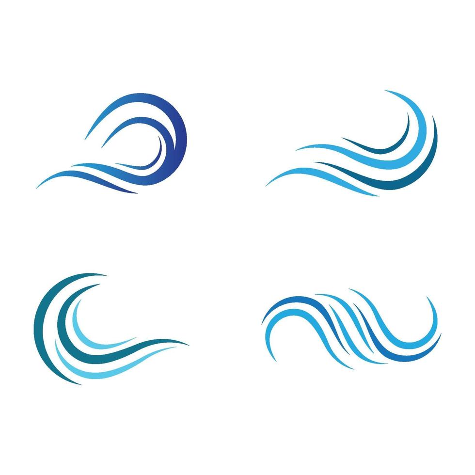 Water wave logo images set vector