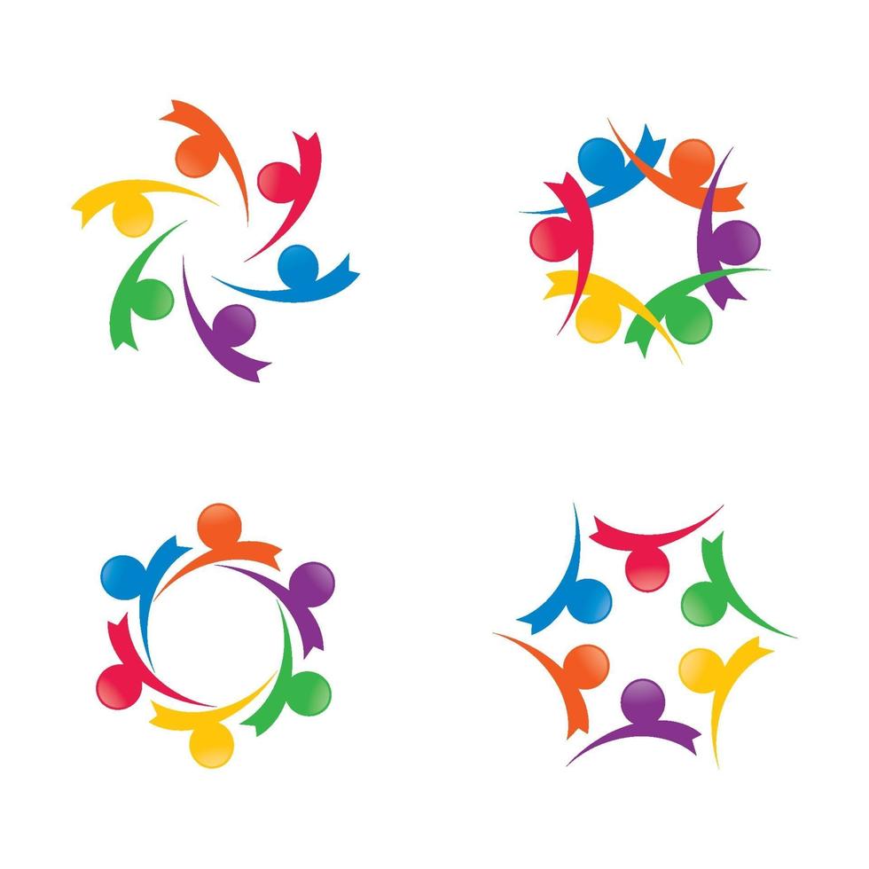 Community care logo images design set vector