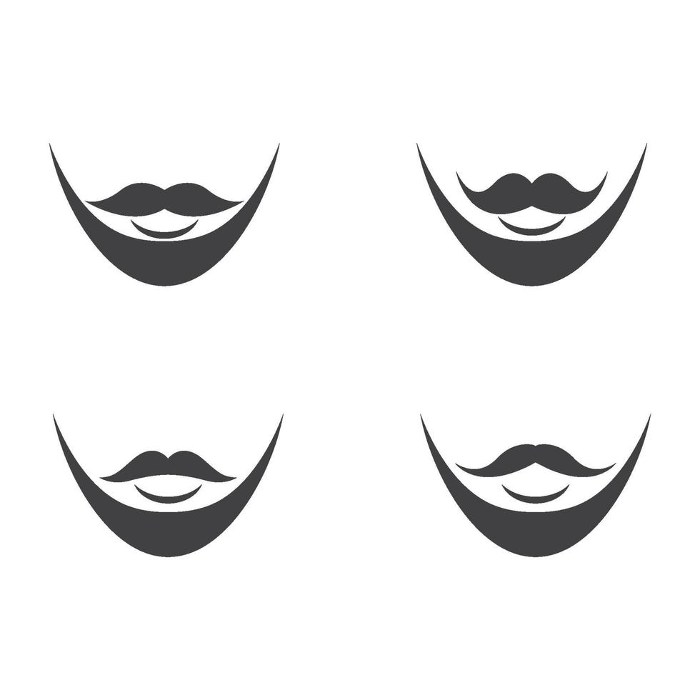 conjunto de ilustraciones de imágenes de logotipo de barba vector